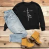 Christian Cross Faith Sweatshirt Creekside Design