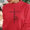 Christian Sweatshirt Faith Cross