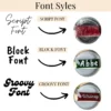 Name Font Styles for Stanley Topper Tags Creekside Design Company